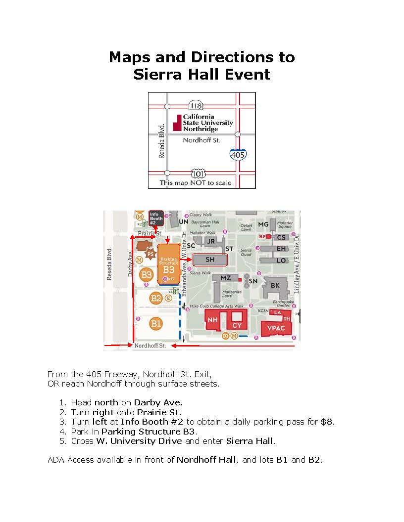 Map To Sierra Hall | California State University, Northridge